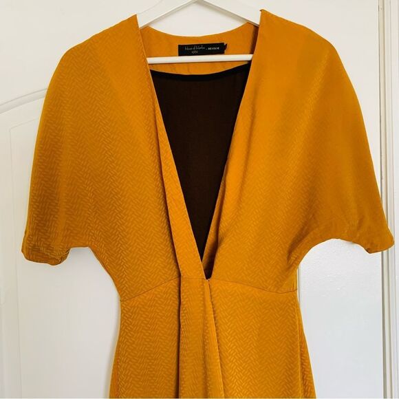 NWOT House of Harlow 1960 x REVOLVE Romina Midi Wrap Dress | S | Golden Mustard - Picture 3 of 12